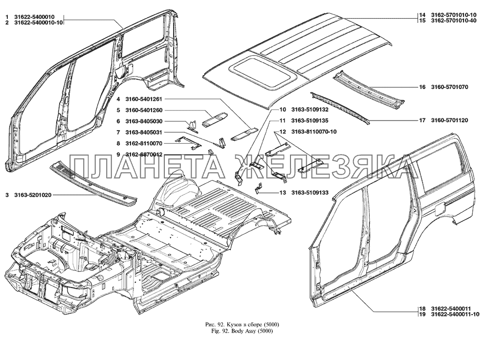 Кузов в сборе UAZ Patriot